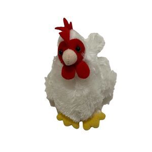 Aurora World 6" Flopsie Plush White Red Chicken Hen Rooster Stuffed Toy 2024